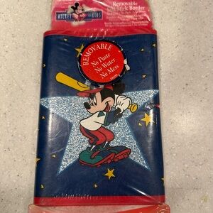 NEW Disney Mickey Mouse Removable Wall Border - Blue & Red. 5 Yards